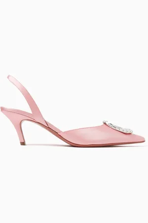 Amina Muaddi Camelia 60 Crystal Slingback Pumps in Satin