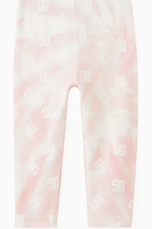 Dolce & Gabbana Tie-dye Logo-print Leggings in Cotton