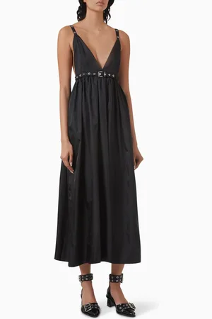 Ganni Duchesse Strap Dress in Recycled-polyamide