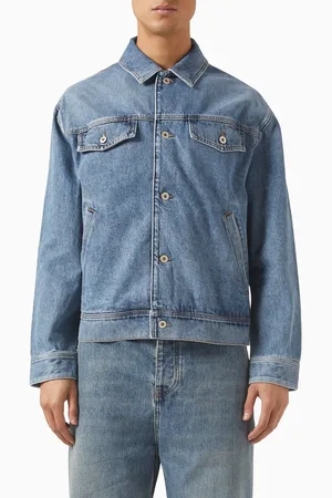 Loewe Leather-patch Jacket in Denim