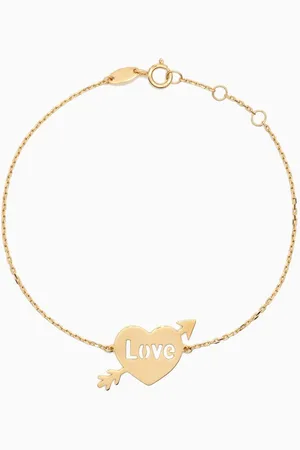 Damas Lydia Love Heart & Arrow Bracelet in 18kt Gold