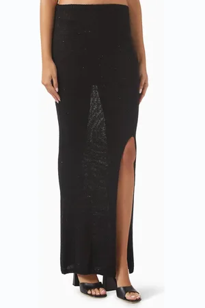 Asta Resort Carolina Split Maxi Skirt in Sequin Knit