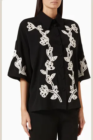 Hemant & Nandita Daha Floral-embroidered Oversized Shirt