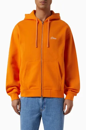DIME Cursive Small Logo Zip Hoodie in Cotton Jersey
