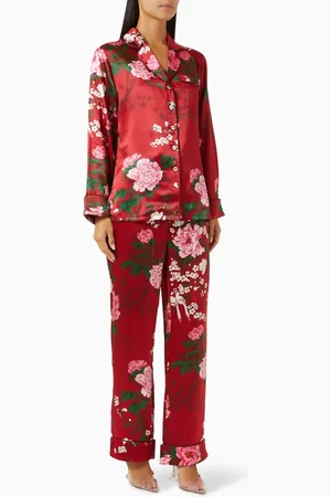 Olivia von Halle Lila Tardieu Floral Pyjama Set in Silk