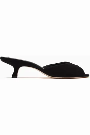 Reformation Winnie Peep Toe Mules in Suede