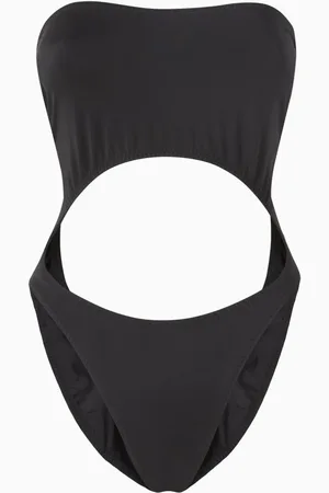 Norma Kamali Cut-out Bishop One-piece Swimsuit in Lycra