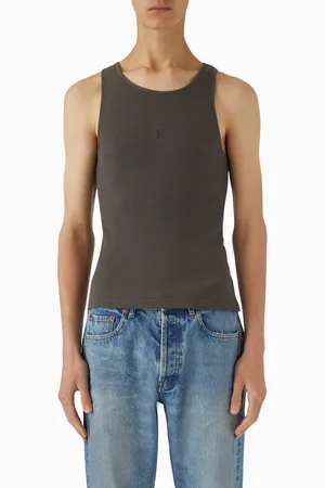 Saint Laurent Cassandre Tank Top in Cotton