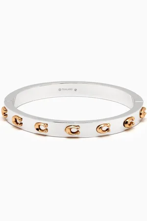 Coach Signature C Hinged Bangle in Metal