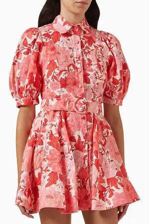 Morton Mac Delilah Belted Mini Dress in Linen
