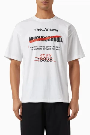 NEIGHBORHOOD Text-print T-shirt in Cotton