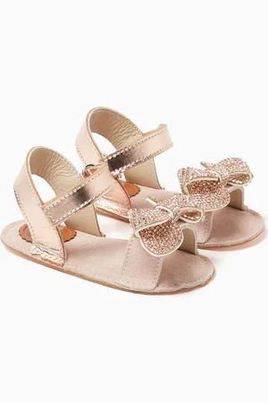Babywalker Bow Embellished Sandals in Suede