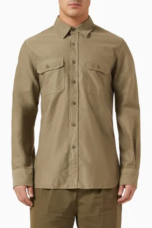 Tom Ford Military Long-sleeve Shirt in Cotton