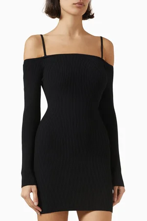GOOD AMERICAN Virgo Ribbed Off-shoulder Mini Dress