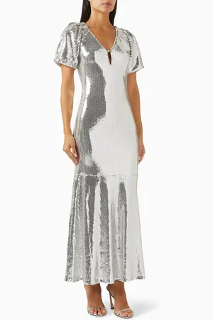ROTATE Sequin-embellished Midi Dress