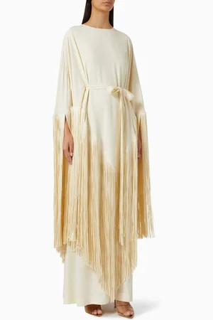 ‎Taller Marmo‎ Bohemia Fringed Kaftan in Crepe Cady