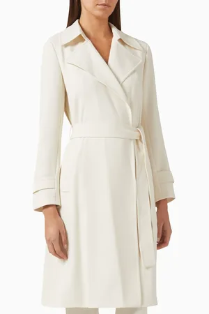 THEORY Oaklane Trench Coat in Japanese Crepe
