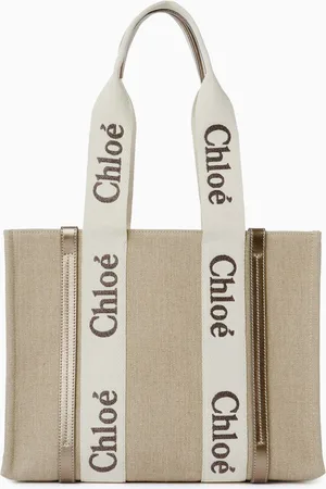 Chloé Medium Woody Tote Bag in Linen