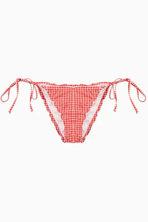 GOOD AMERICAN Gingham Bikini Briefs in Stretch Nylon