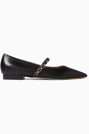 MALONE SOULIERS Virna Embellished Ballet Flats in Leather