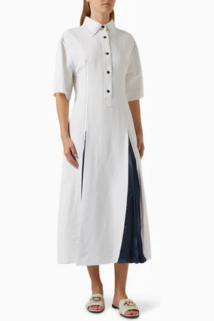 Salvatore Ferragamo Flared Inlay Midi Dress