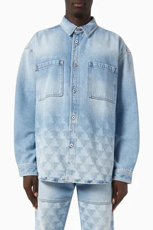 MARCELO BURLON Laser Cross Jacket in Denim