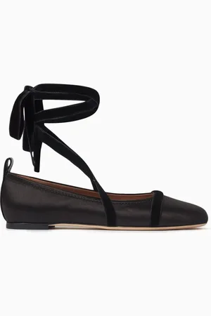 MALONE SOULIERS Spencer Lace-up Ballerina Flats in Satin