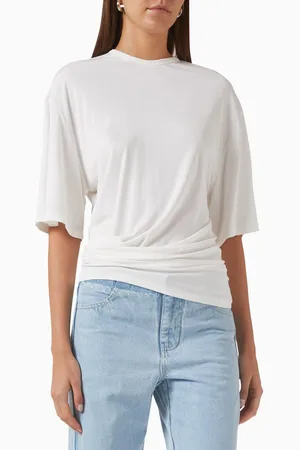 CHRISTOPHER ESBER Side Cowl Waist T-shirt in Viscose