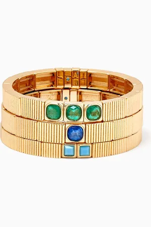 Roxanne Assoulin The Composed Bracelets in Gold-tone Enamel, Set of 3