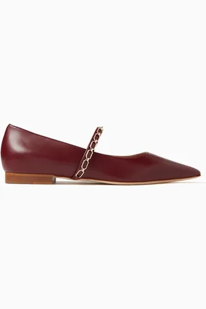 MALONE SOULIERS Virna 10 Chain-detail Ballet Flats in Leather