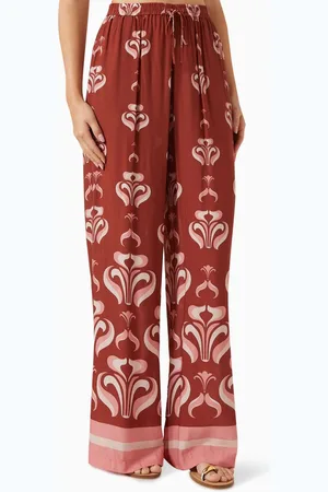 Adriana Degreas Vintage Lily Wide-leg Pants in Silk