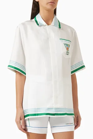 Casablanca Metaphysical Tennis Icon Cuban Shirt in Silk
