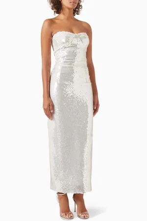 Ilkyaz Ozel Monique Strapless Sequin Maxi Dress