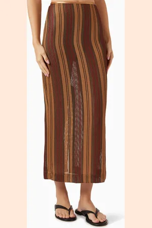 Bondi Born Sana Pencil Maxi Skirt in Woven Mesh