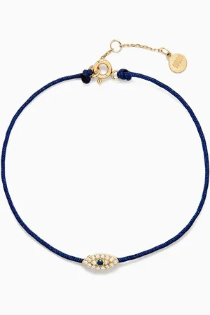 Nass Evil Eye Sapphire Cord Bracelet in 14kt Gold