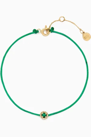 Nass Emerald & Diamond Cord Bracelet in 14kt Gold