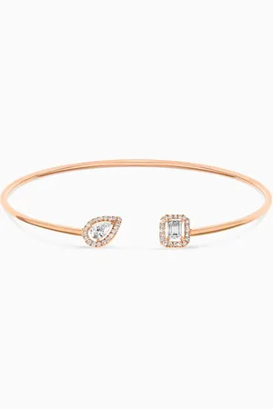 MESSIKA My Twin Toi & Moi Diamond Thin Bangle in 18kt