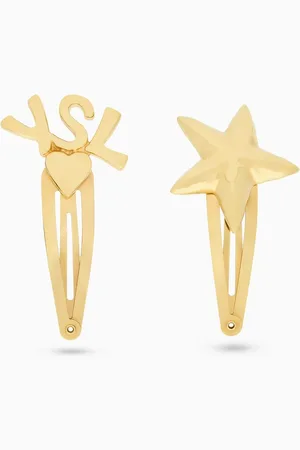 Saint Laurent Cassandre Hair Clips in -tone Metal