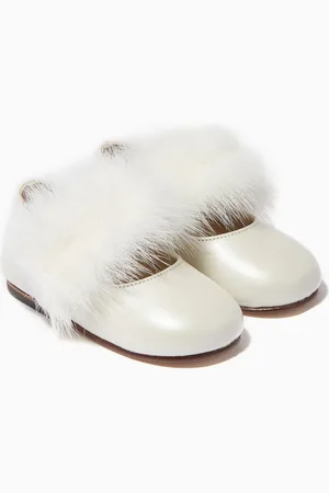 Babywalker Fur-detail Ballerinas in Leather