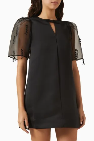 Ganni Fringe Mini Dress in Organza