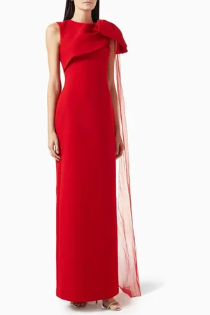 Nihan Peker Vera Bow Gown in Crepe