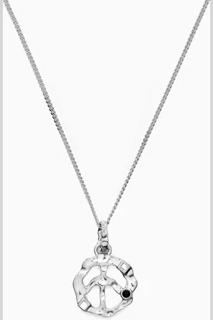 Palm Angels Peace Melted Charm Necklace in Brass