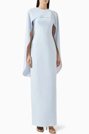 Nihan Peker Bari Cape Gown in Crepe