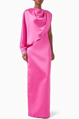 Nihan Peker Tarte Cape Dress in Satin