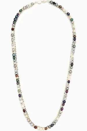 Dower and Hall Orissa Mixed Pearl Necklace in Sterling Silver