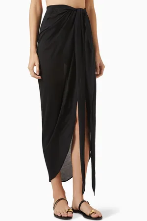 Bondi Born Cremona Tie-front Sarong Skirt in Viscose-blend