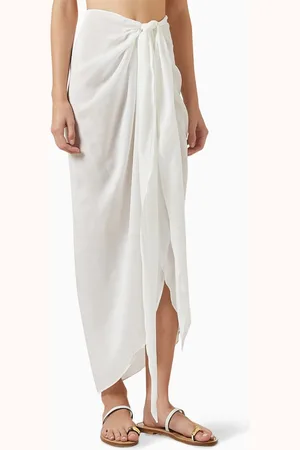Bondi Born Cremona Tie-front Sarong Skirt in Viscose-blend