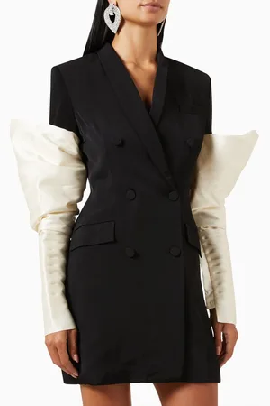 NAFSIKA SKOURTI Tuxedo Dress in Taffeta & Crepe