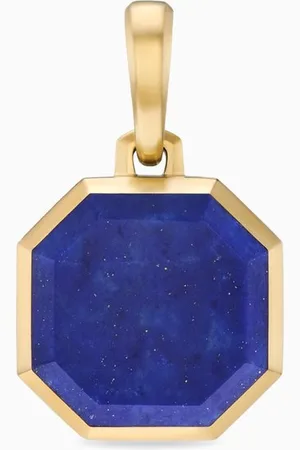 David Yurman Faceted Lapis Stone Amulet Pendant in 18kt