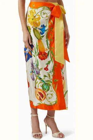 ALÉMAIS Flores Sarong Skirt in Silk Twill
